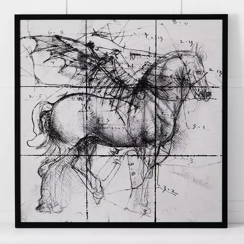 Artwork | Pegasus Print 112X112 Black & White Artwork Artwork