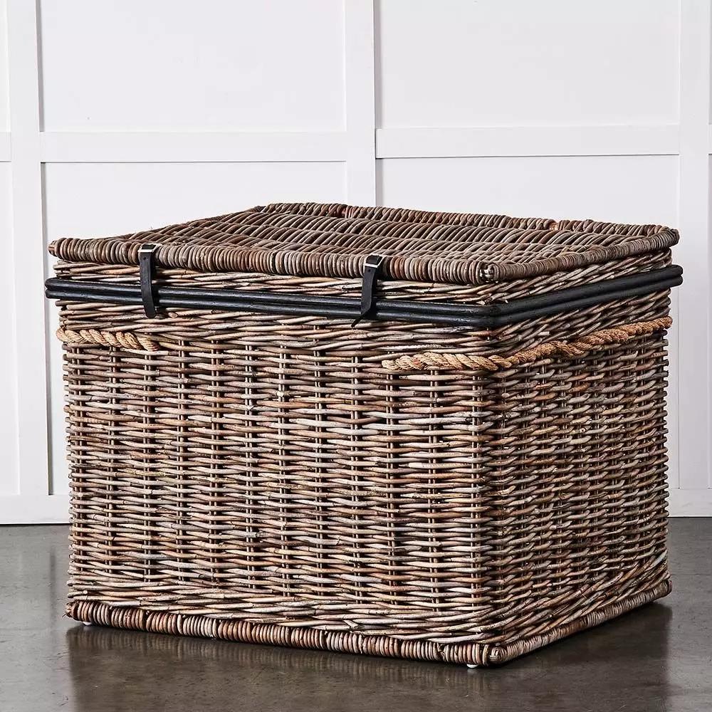 Baskets & Hampers | Kubu Linen Hamper Large Aged Grey Baskets & Hampers Aged Grey