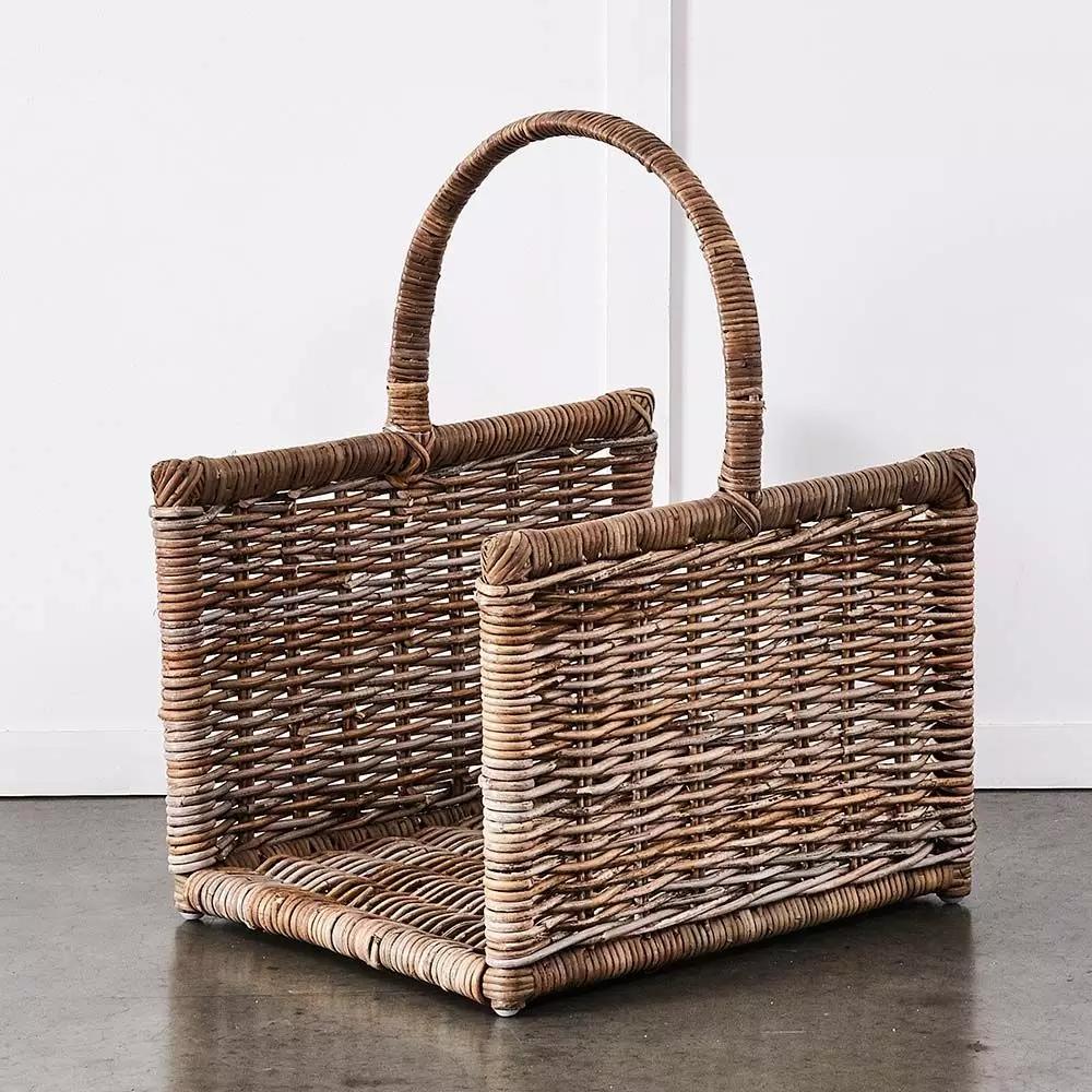 Baskets & Hampers | Kubu Log Basket Aged Grey Baskets & Hampers Aged Grey