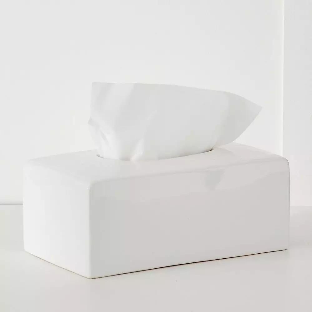 Bath Accessories | La Salle Tissue Box White Bath Accessories Bath Accessories