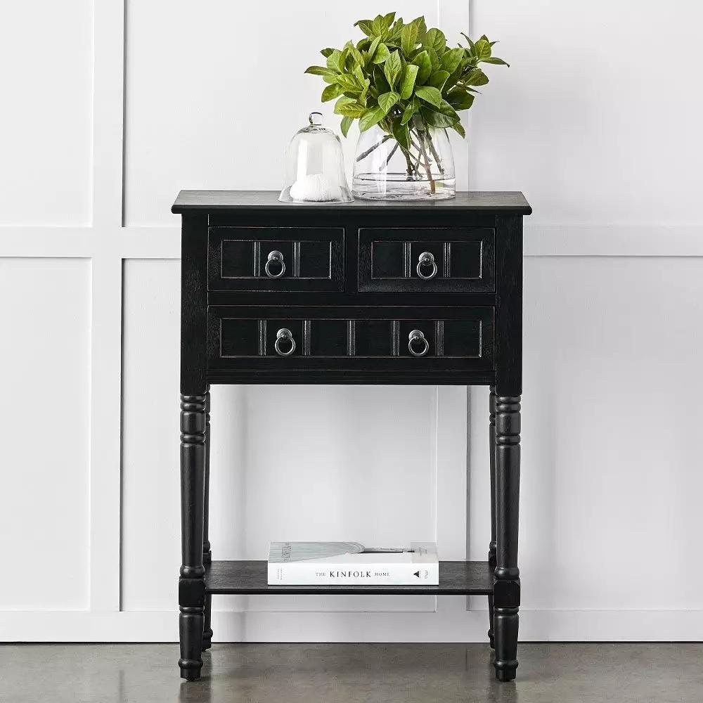 Bedside Tables | Elise 3 Drawer Bedside Table Black Bedside Tables Bedside Tables