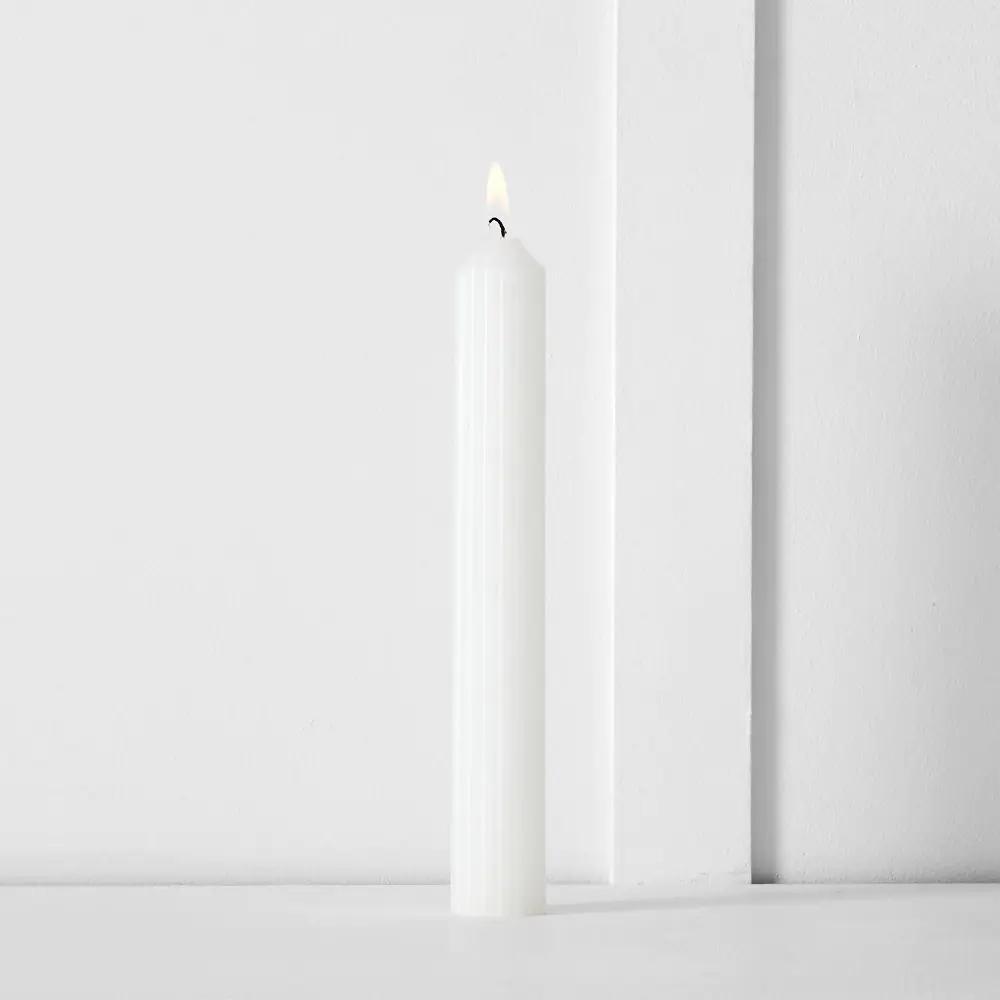 Candles & Candleholders | Festive Pillar Candle White Candles & Candleholders Candles & Candleholders