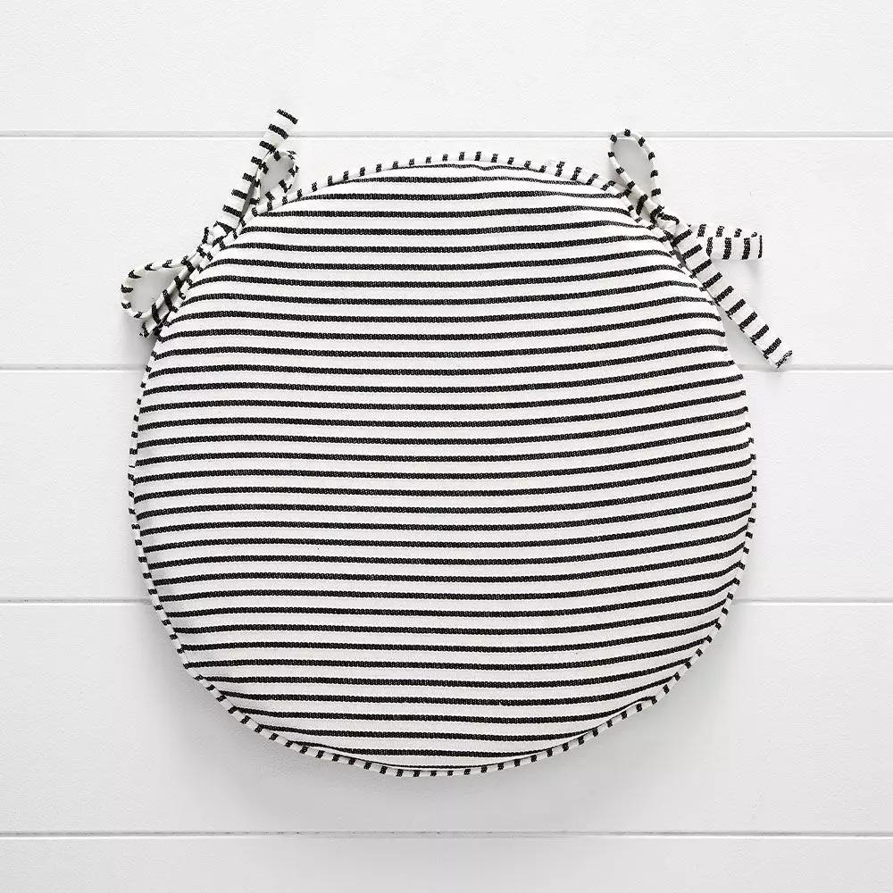 Chair Pads | Stripe Chair Pad Black & White Chair Pads Black & White