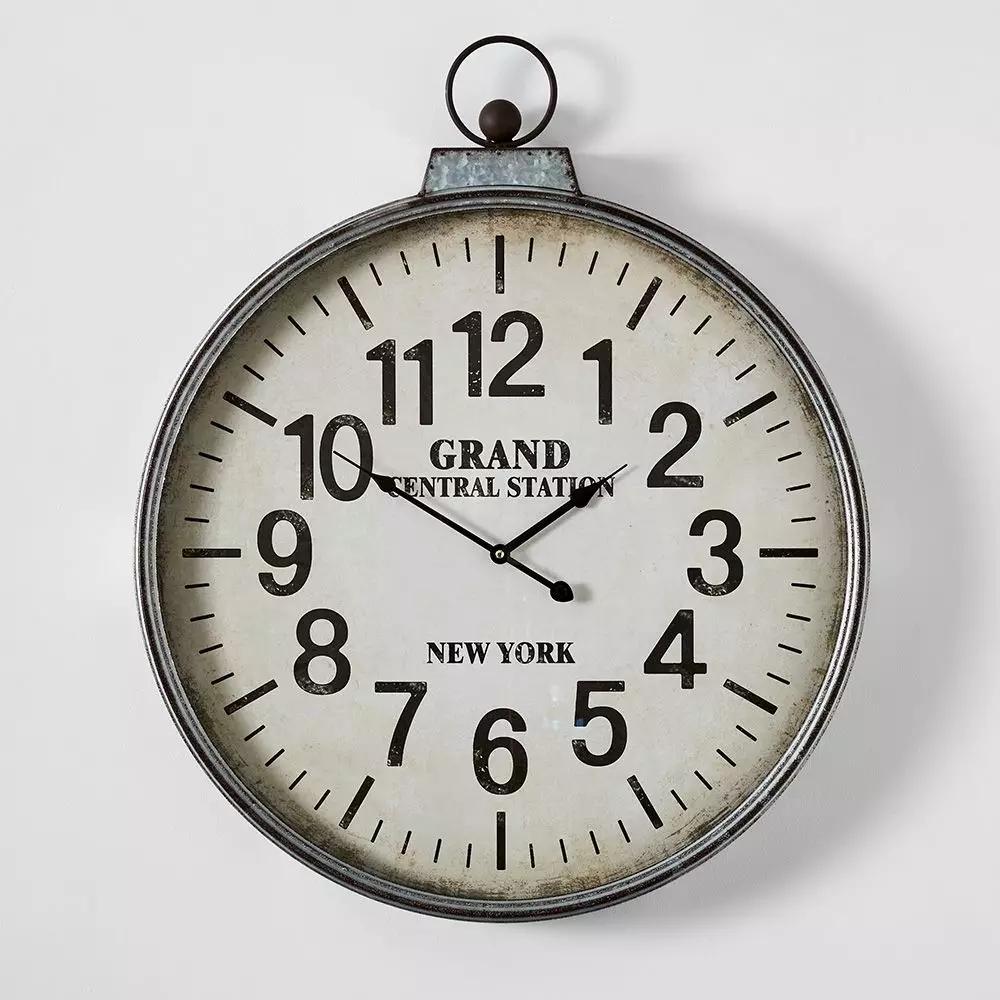 Clocks | Grand Central Station Clock Silver & White Clocks Clocks