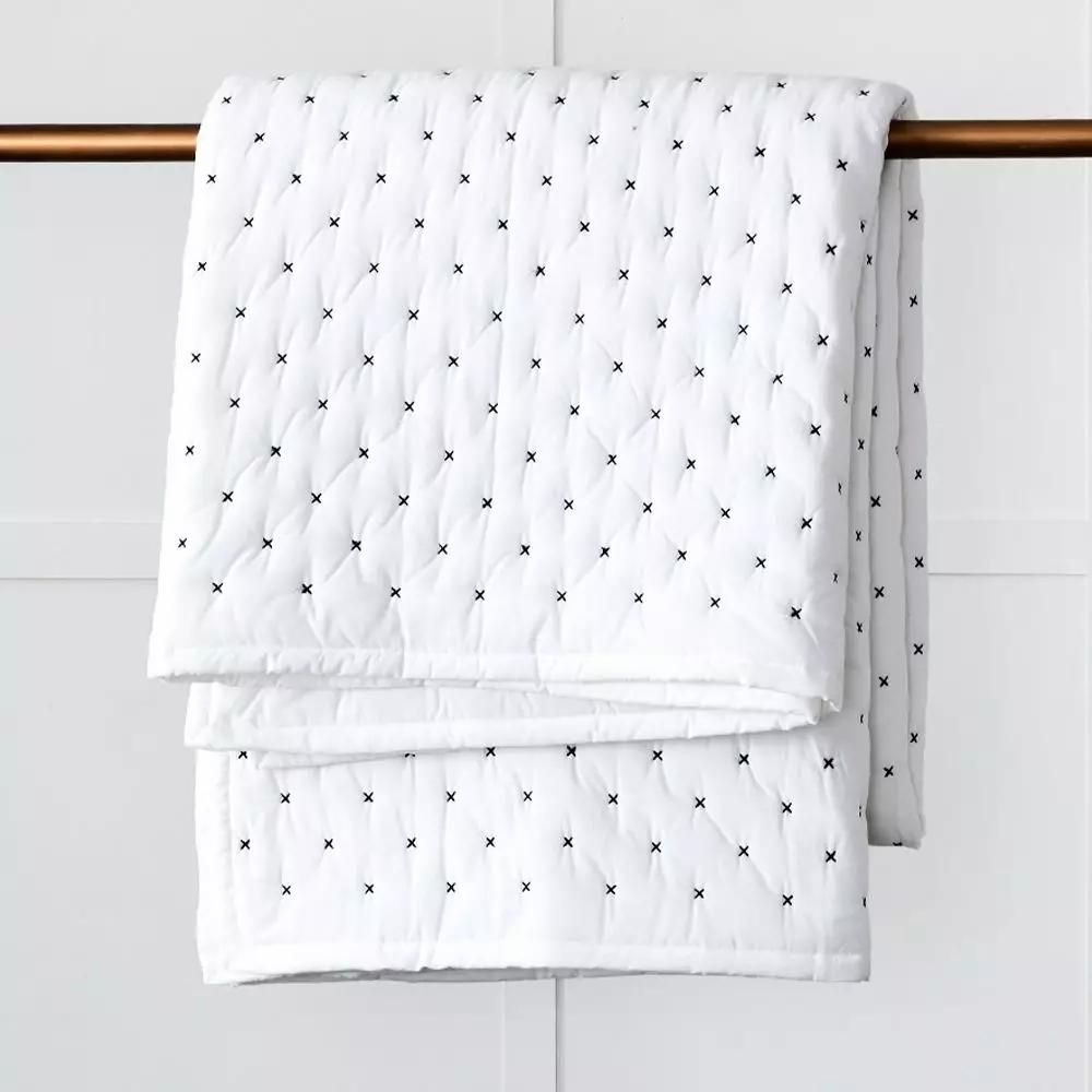 Coverlets & Shams | Celine Coverlet 240X260 White & Ink Bed Linen Coverlets & Shams