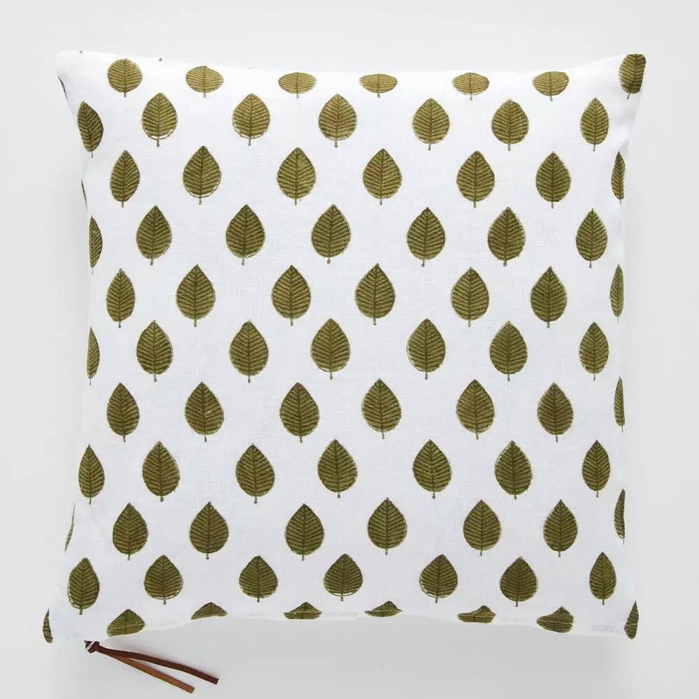 Cushions | Leaf Cushion 50X50 Forest & White Cushions Cushions