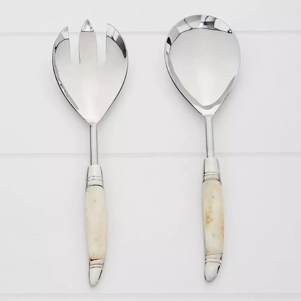 Cutlery | Rhodes Salad Servers Bone Cutlery Bone