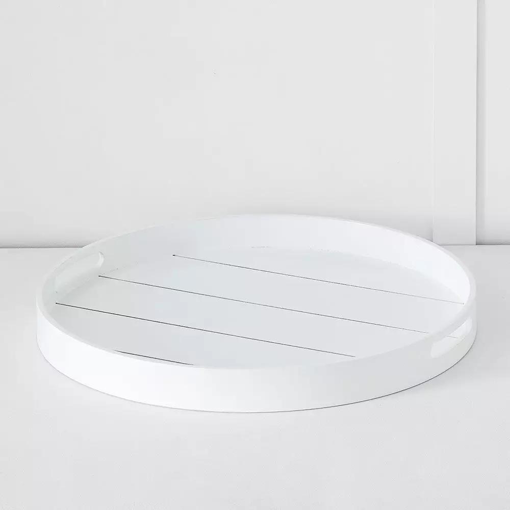 Decorative Accents | Darwin Round Tray White Decorative Accents Decorative Accents