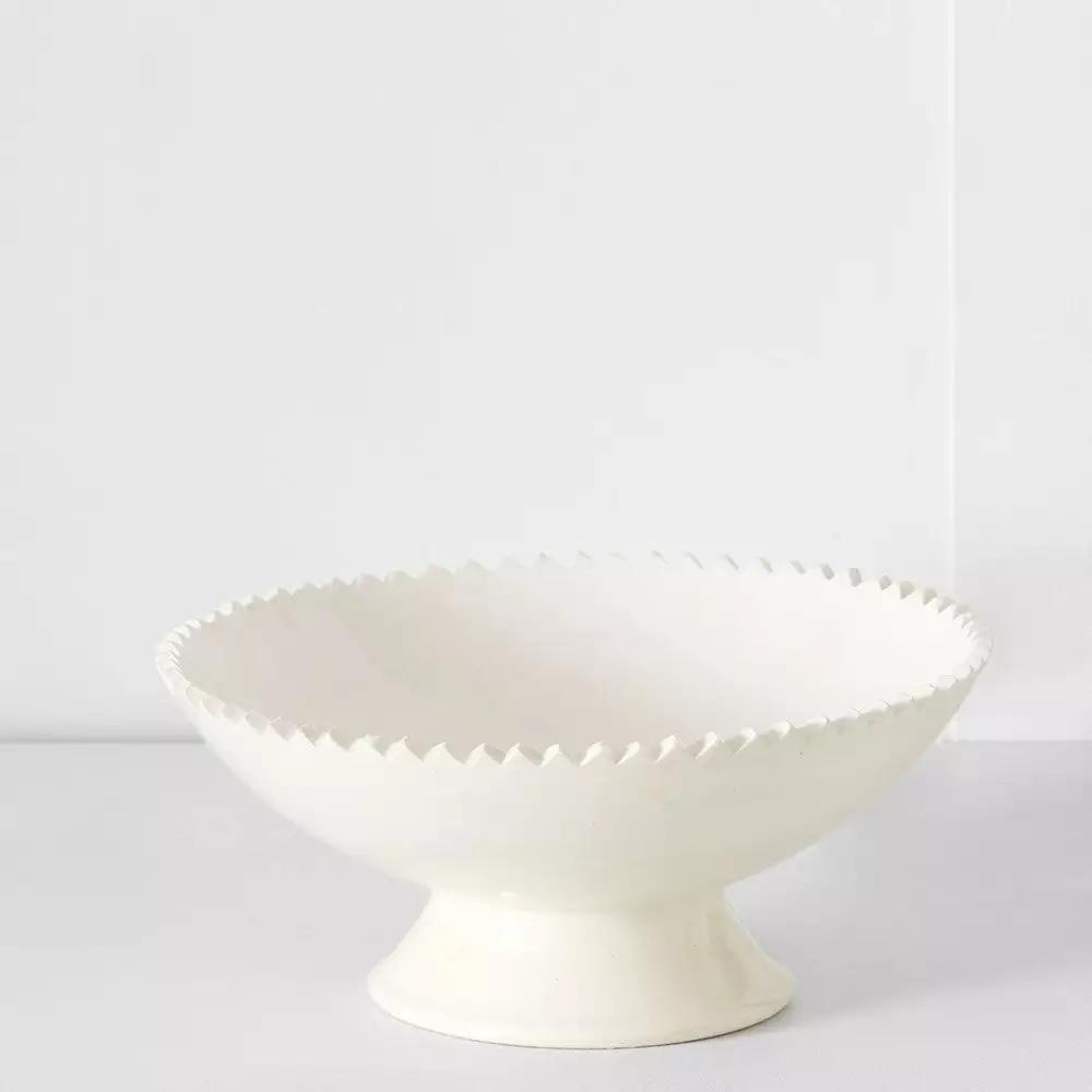 Decorative Accents | Gypsy Footed Bowl L White Decorative Accents Decorative Accents