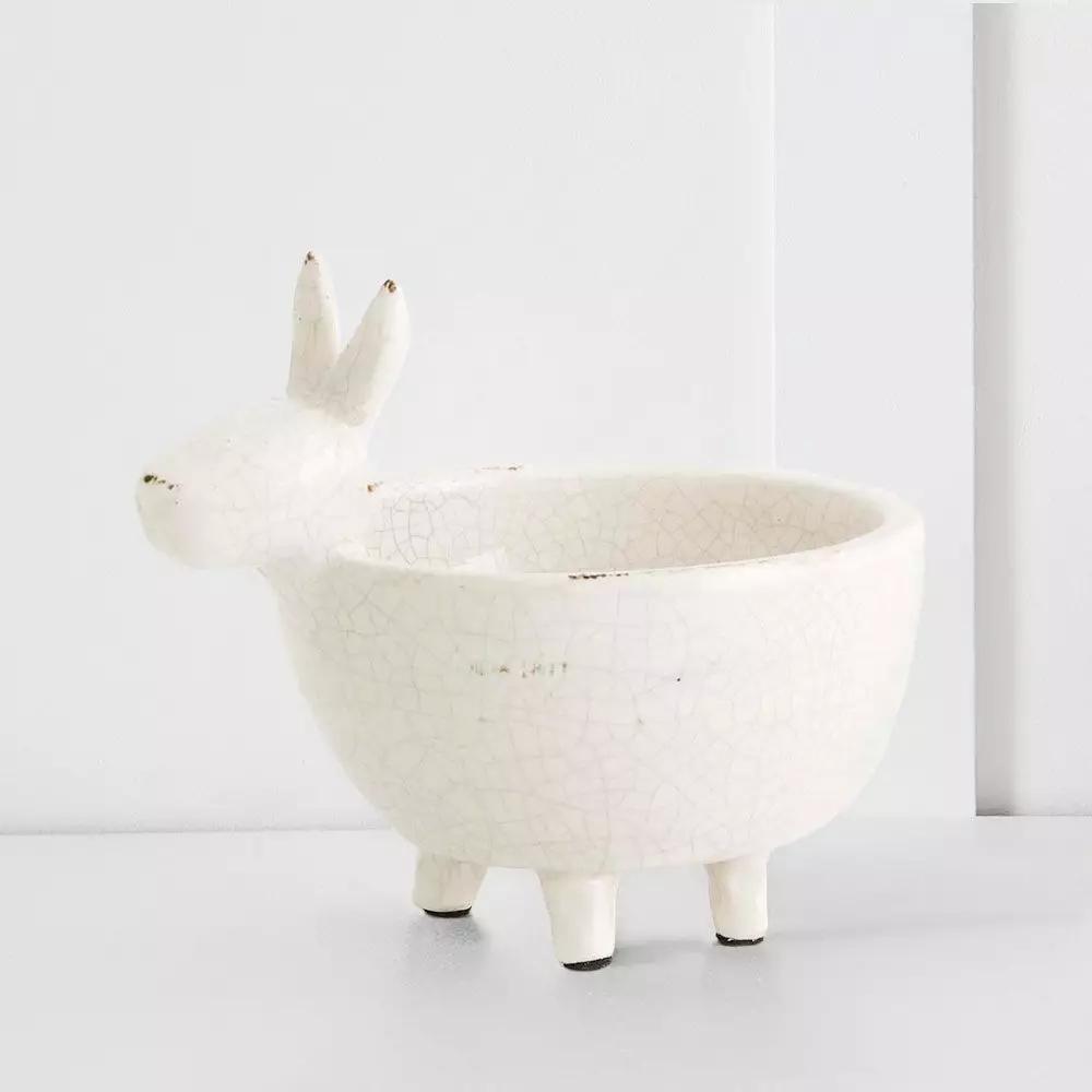 Decorative Accents | Lucerne Donkey Bowl Crackle White Decorative Accents Crackle White