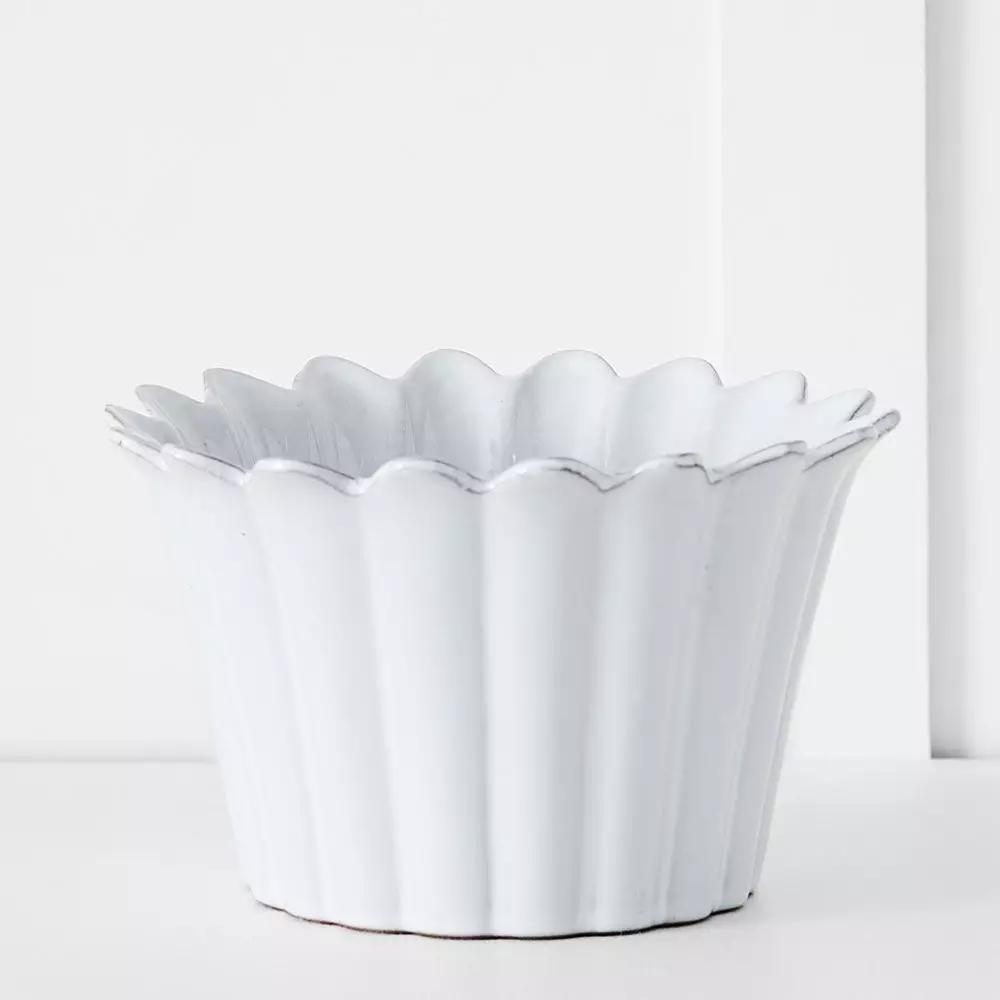 Decorative Accents | Lucerne Fluted Bowl L White Decorative Accents Decorative Accents