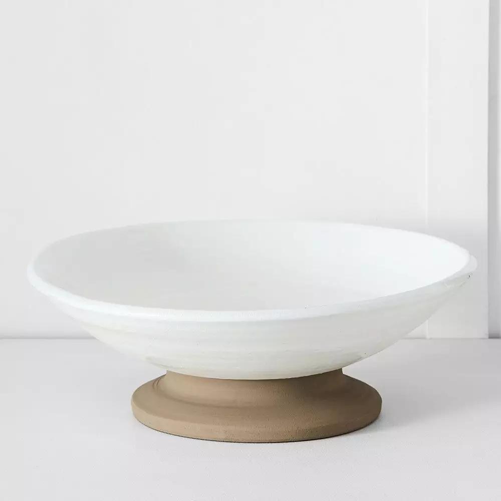 Decorative Accents | Seychelles Footed Bowl White Decorative Accents Decorative Accents