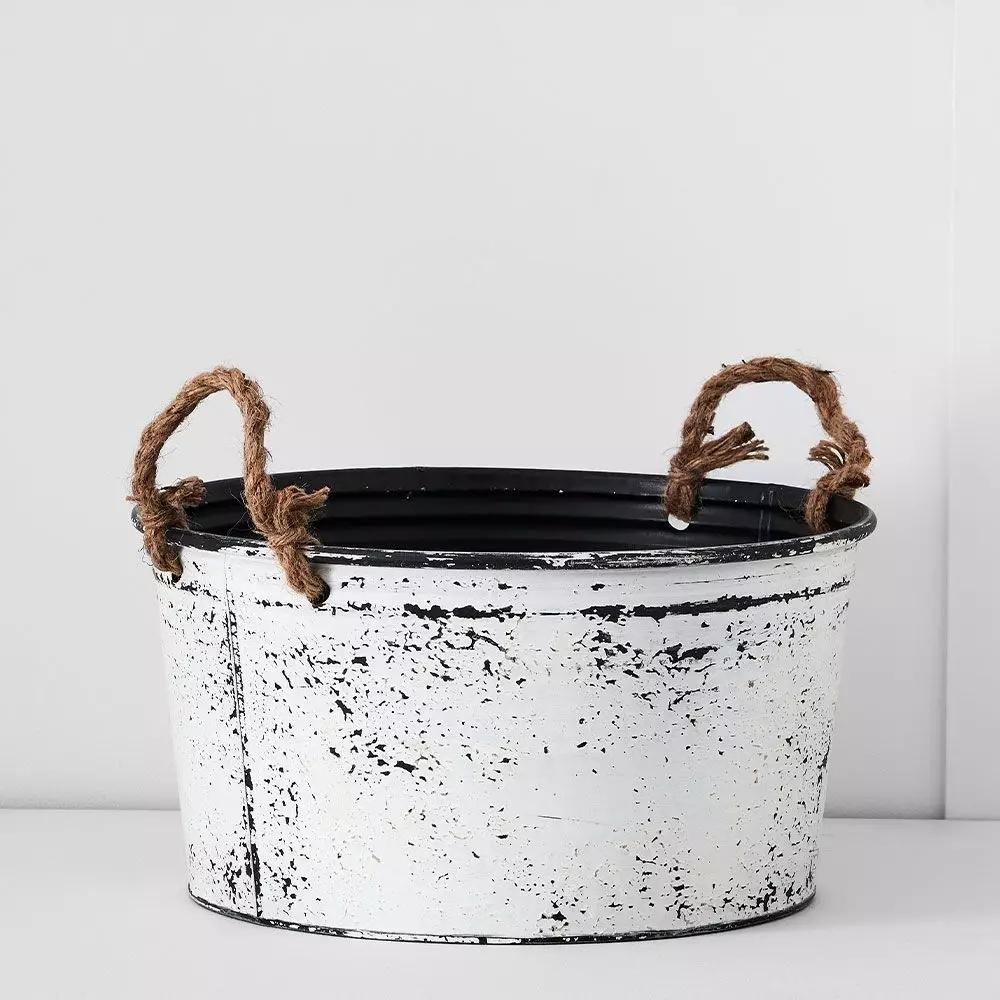 Hampers & Laundry | Amalfi Bucket M White Hampers & Laundry Hampers & Laundry