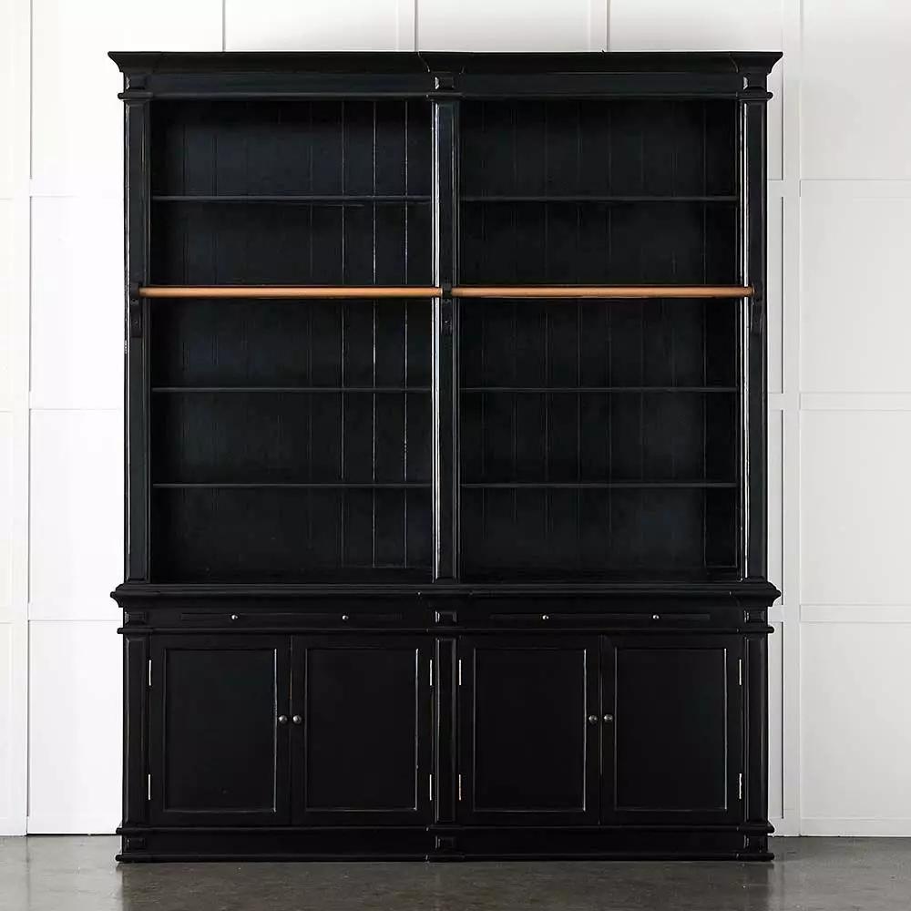 Libraries | Obernai 2 Section Library Black Furniture Black