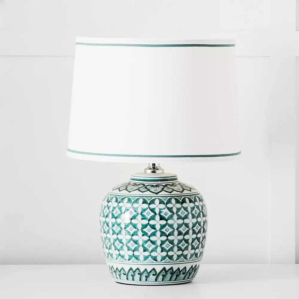 Lighting | Empress Table Lamp Green & White Homewares Green & White