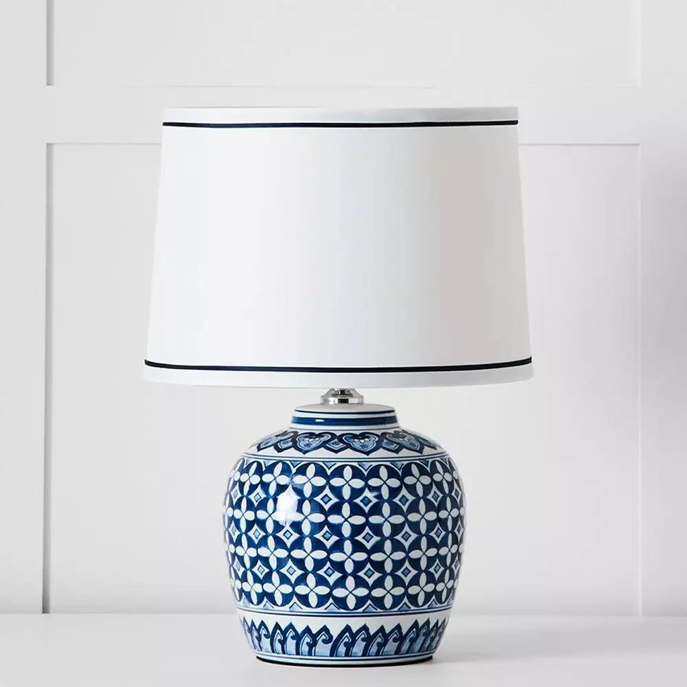 Lighting | Empress Table Lamp Navy & White Homewares Lighting