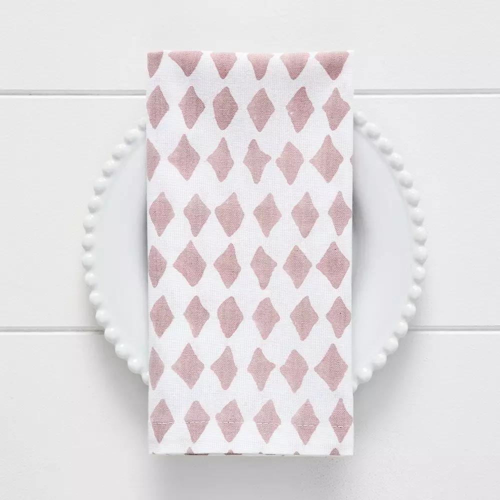 Napery | Diamond Napkin Old Rose Dining Napery