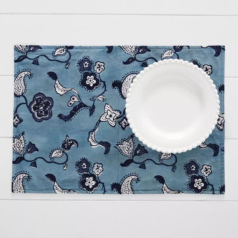 Napery | Neve Placemat Blue Dining Blue