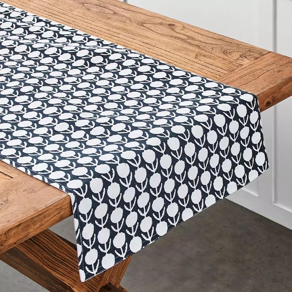 Napery | Nikita Table Runner Indigo & White Dining Indigo & White