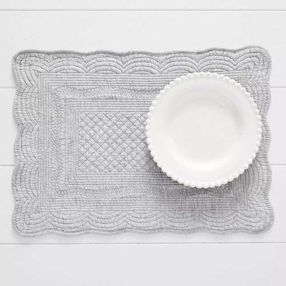 Napery | Parassy Placemat Soft Grey Dining Napery