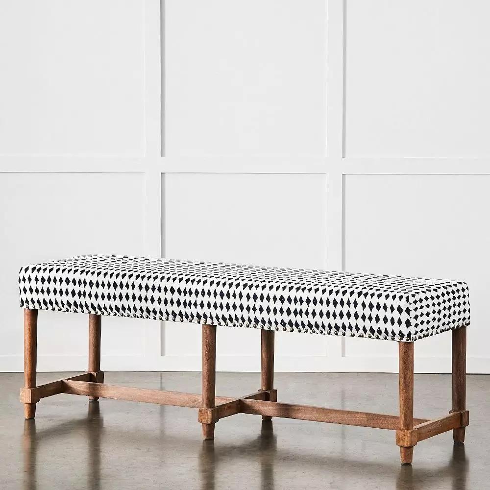 Ottomans & Benches | Khadi Diamond Bench Indigo Benches Benches