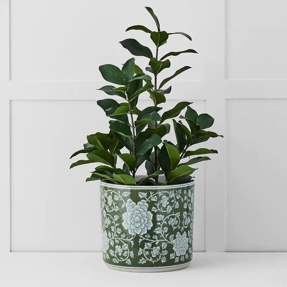 Pots, Planters & Urns | Blossom Planter White & Bayleaf Decorative Accents Decorative Accents