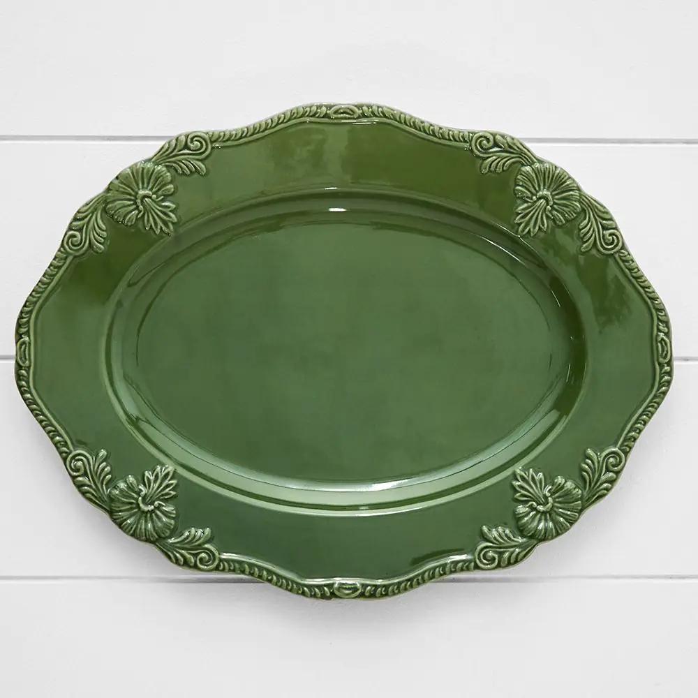 Servingware | Bretagne Platter Bretagne Green Dining Bretagne Green