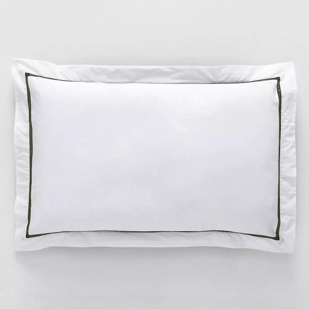 Sheets & Pillowcases | Carla Pillowcase Tailored Pair White & Forest Bed Linen Sheets & Pillowcases