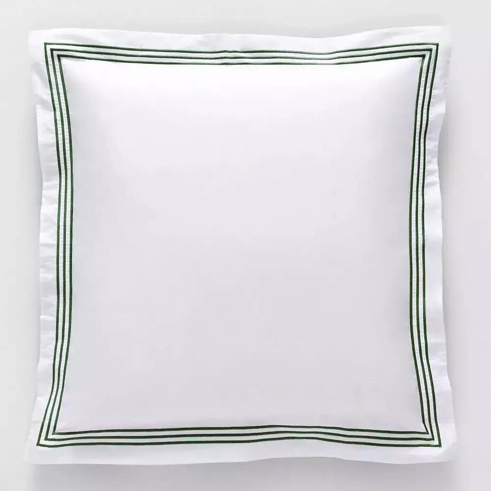 Sheets & Pillowcases | Chateau Euro Pillowcase White & Forest Bed Linen Sheets & Pillowcases