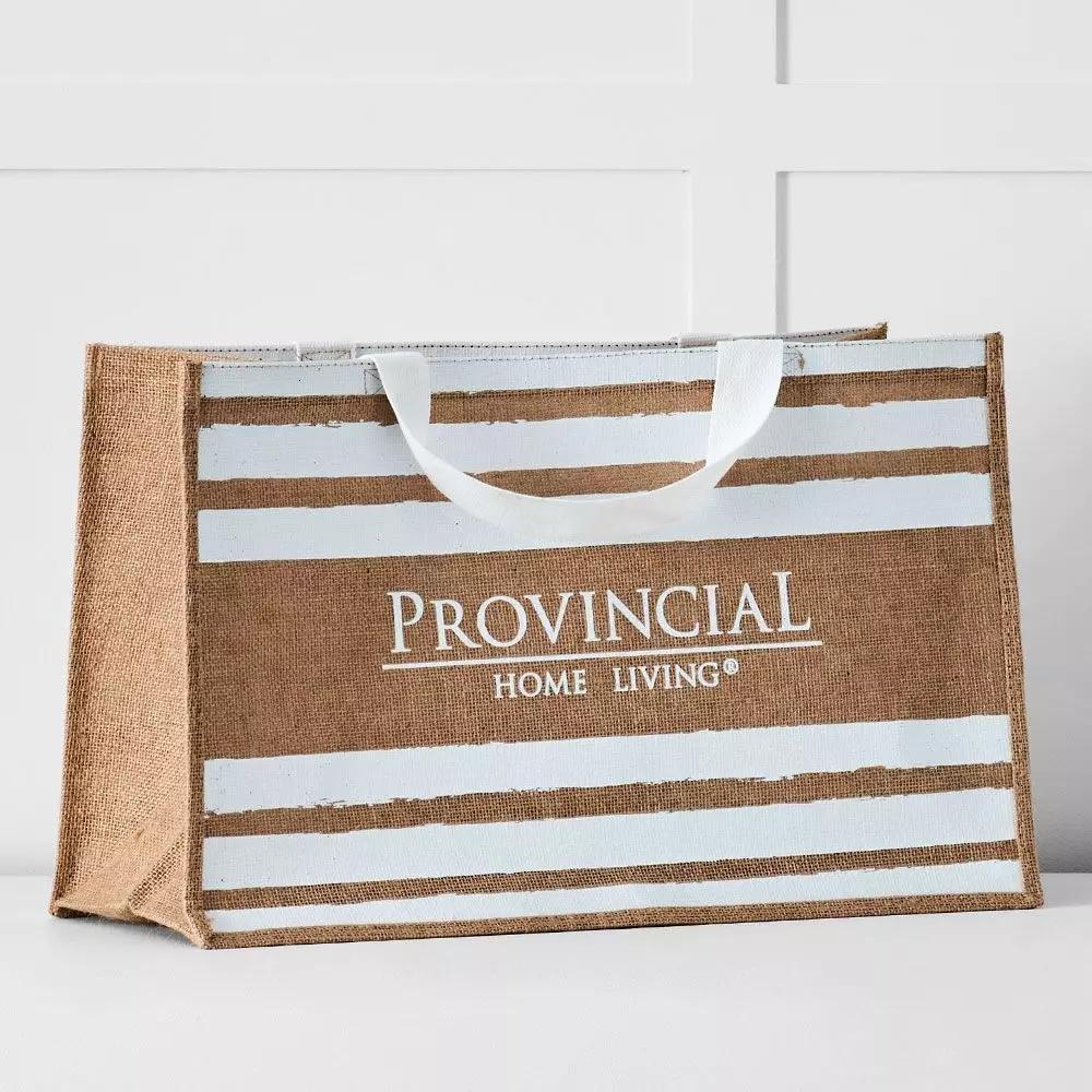 Shopping Bags | Stripe Gunny Bag Natural Kitchen Natural