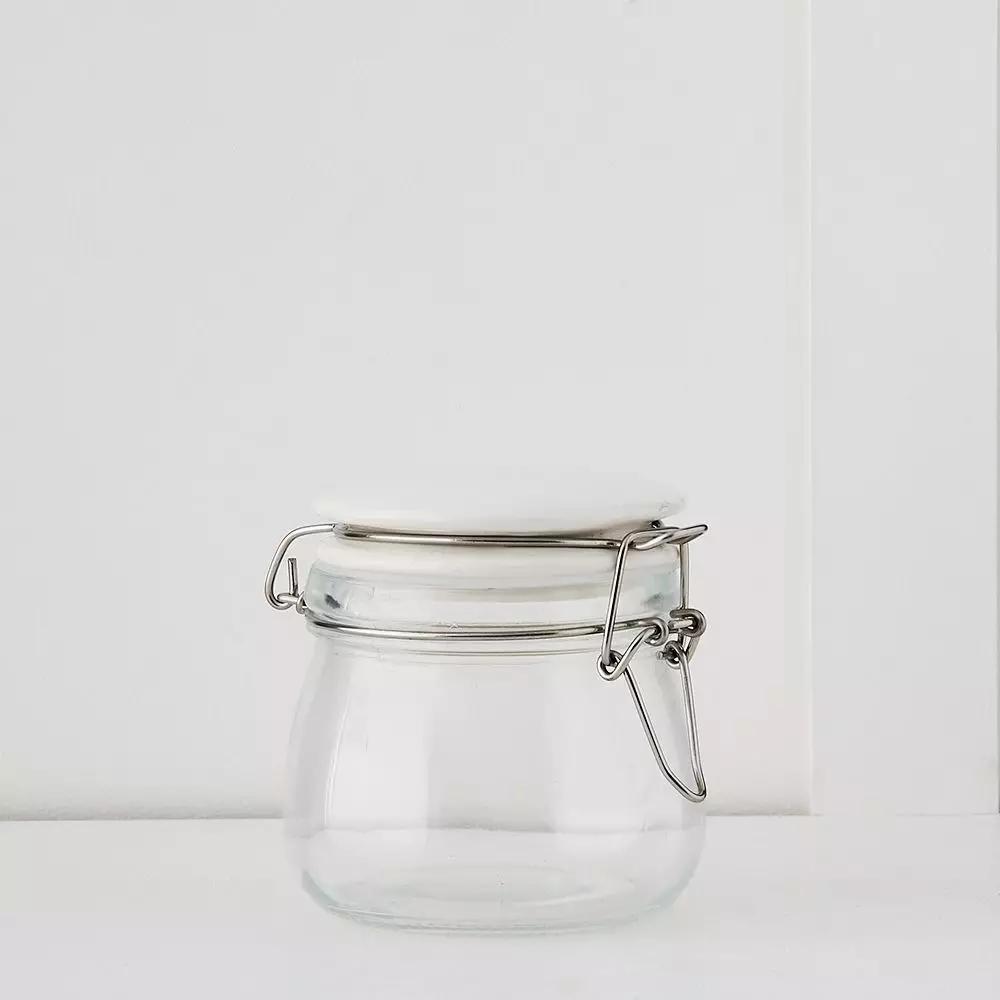 Storage | Larder Jar S Glass With White Lid Kitchen Glass With White Lid