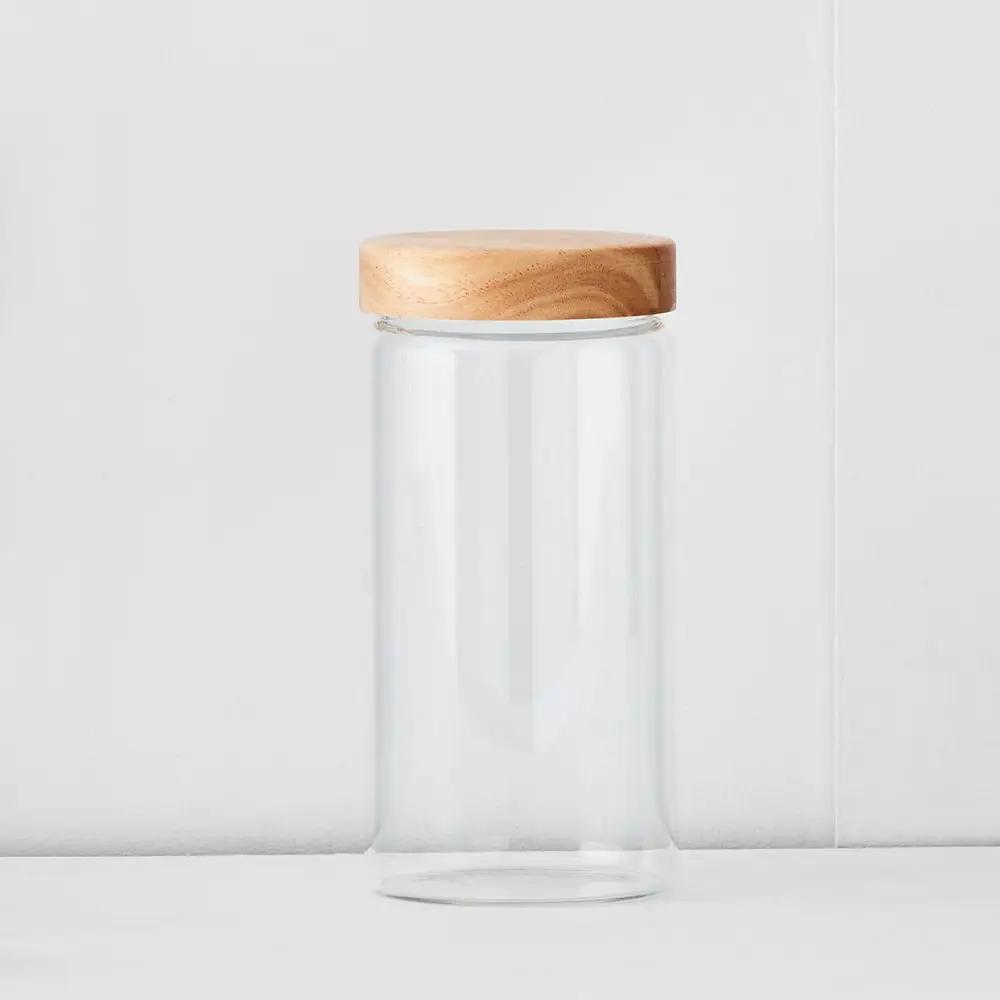 Storage | Spencer Jar L Natural Blonde And Clear Kitchen Natural Blonde And Clear