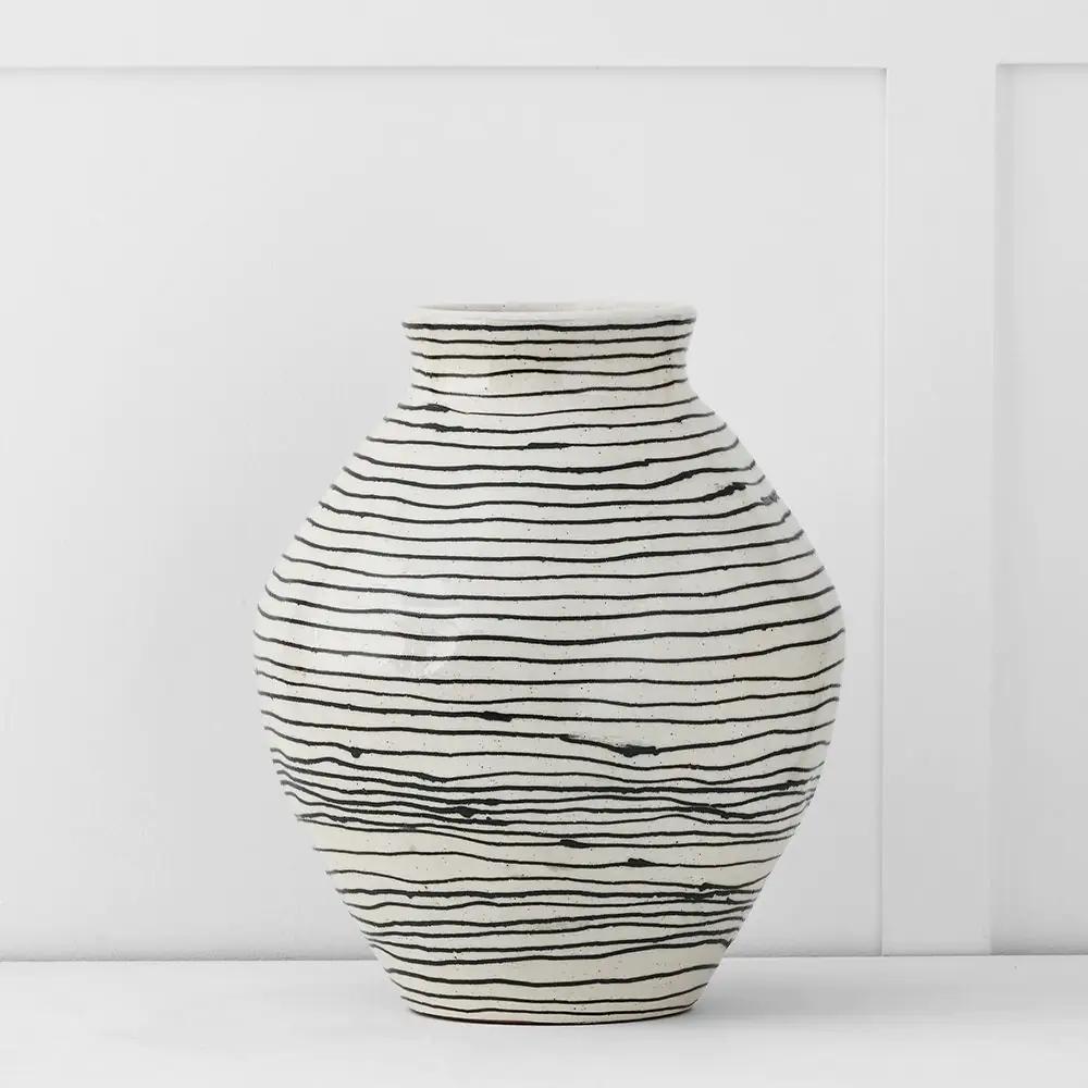 Vases | Esme Vase Black & White Dining Black & White