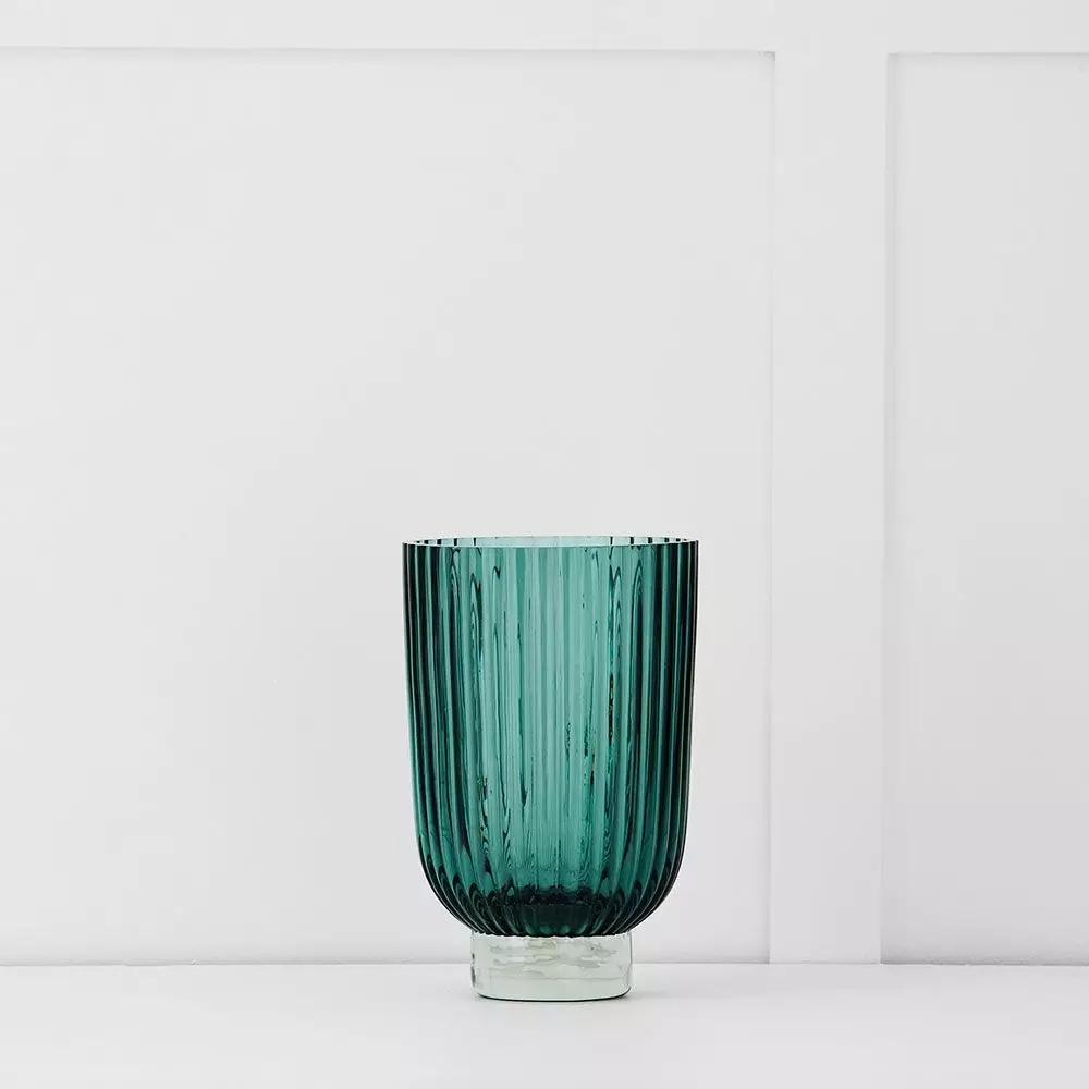 Vases | Parisi Ribbed Vase L Green Dining Green