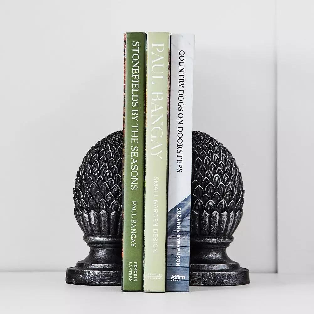 Books | Artichoke Bookends Aged Black Books Aged Black