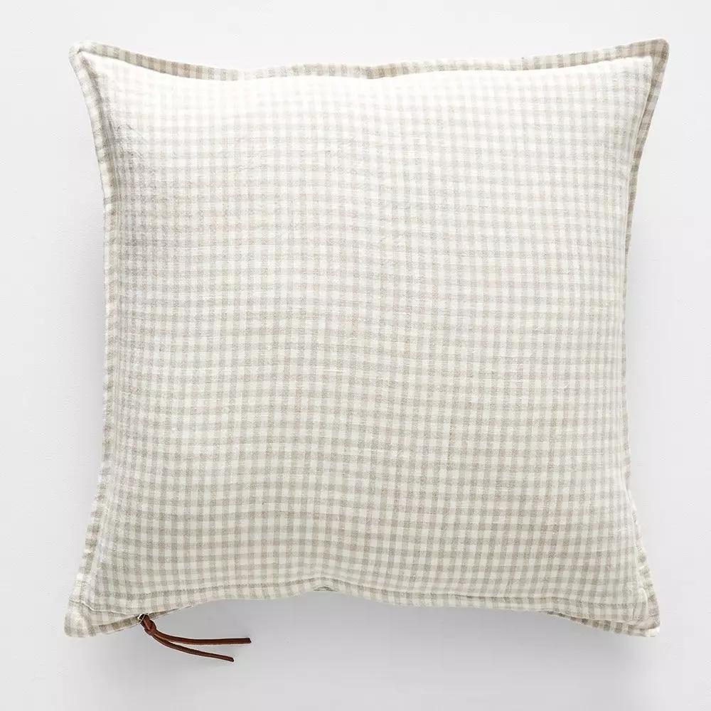 Cushions | Gingham Cushion 50X50 Natural Cushions Cushions